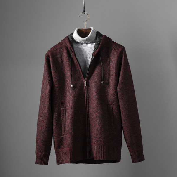 Ανδρική καθημερινή μοντέρνα  ζακέτα με κουκούλα και φερμουάρ