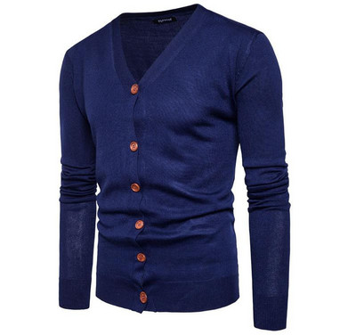Vékony kötésből készült, lezser férfi kardigán V-nyakkal