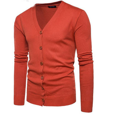 Vékony kötésből készült, lezser férfi kardigán V-nyakkal