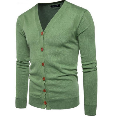 Vékony kötésből készült, lezser férfi kardigán V-nyakkal