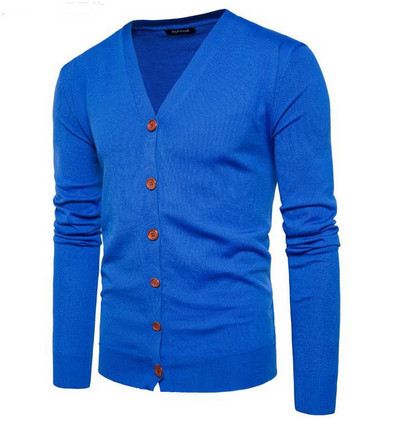 Vékony kötésből készült, lezser férfi kardigán V-nyakkal