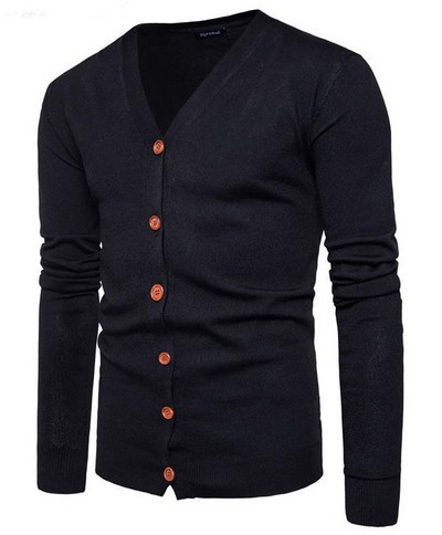 Vékony kötésből készült, lezser férfi kardigán V-nyakkal