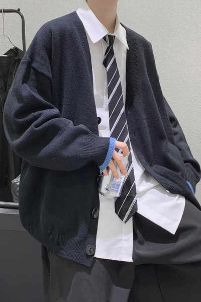 Ležeran muški široki model kardigana s gumbima