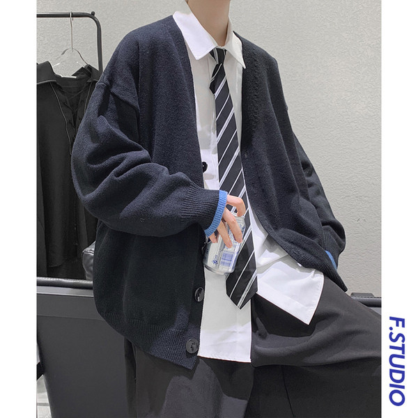 Ležeran muški široki model kardigana s gumbima