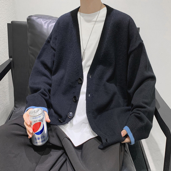 Ležeran muški široki model kardigana s gumbima