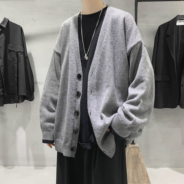 Ležeran muški široki model kardigana s gumbima