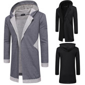 Ležeran muški prsluk s kapuljačom bez kopčanja