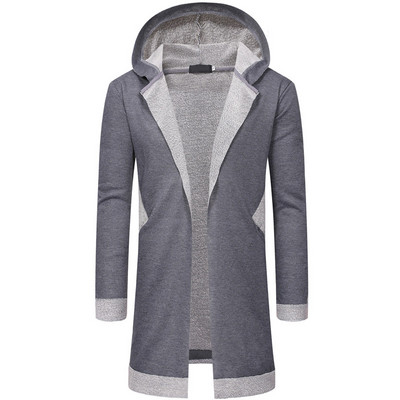 Ležeran muški prsluk s kapuljačom bez kopčanja