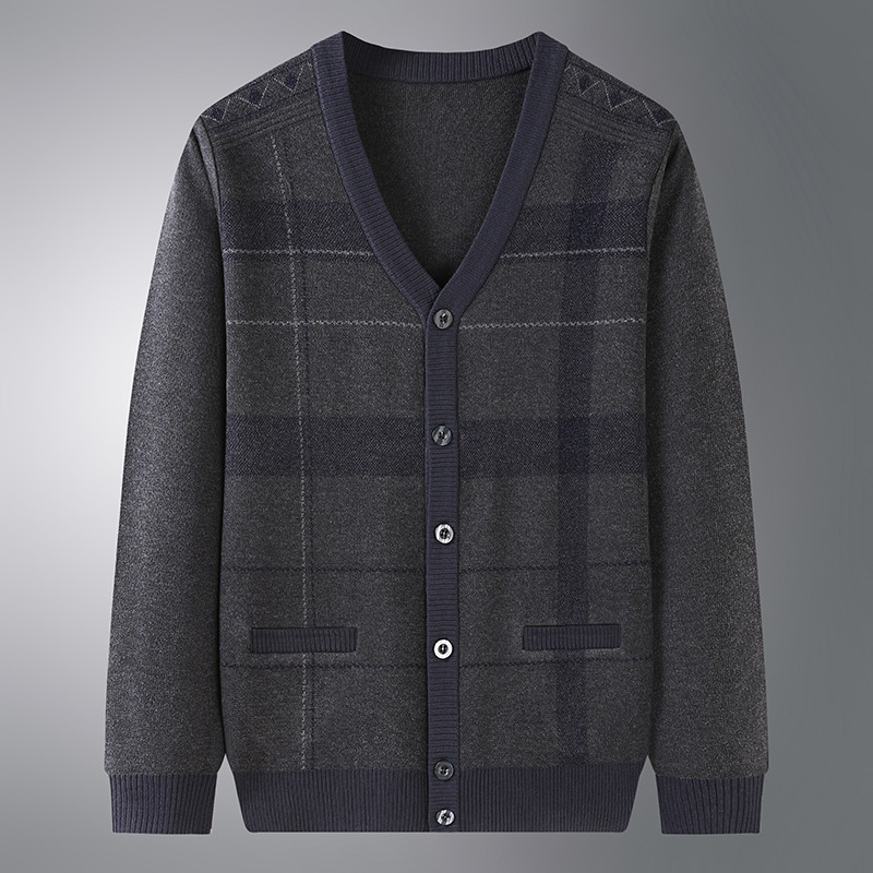 Ανδρική χειμερινή ζακέτα με κουμπιά και  ντεκολτέ