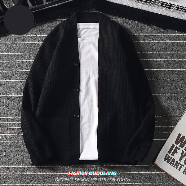 Új modell férfi kötött mellény zsebekkel és spitz nyakkivágással