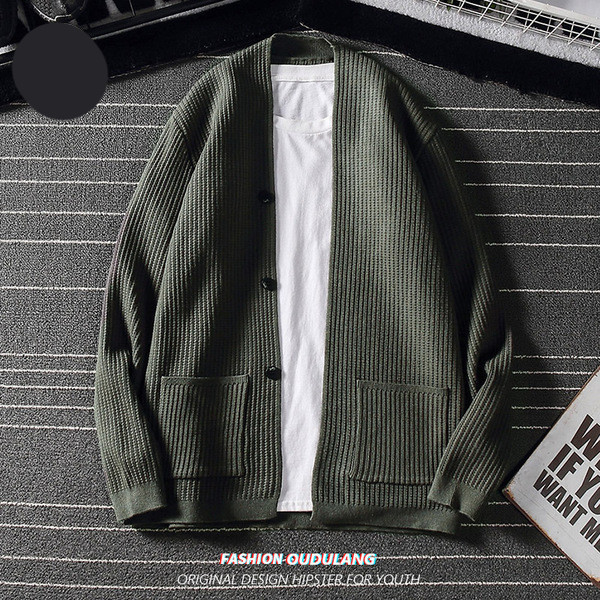 Új modell férfi kötött mellény zsebekkel és spitz nyakkivágással