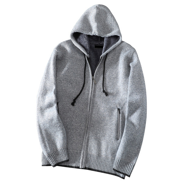 Kötött mellény béléssel és kapucnival