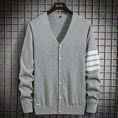 Új modell kötött férfi kardigán spitz nyakkivágással