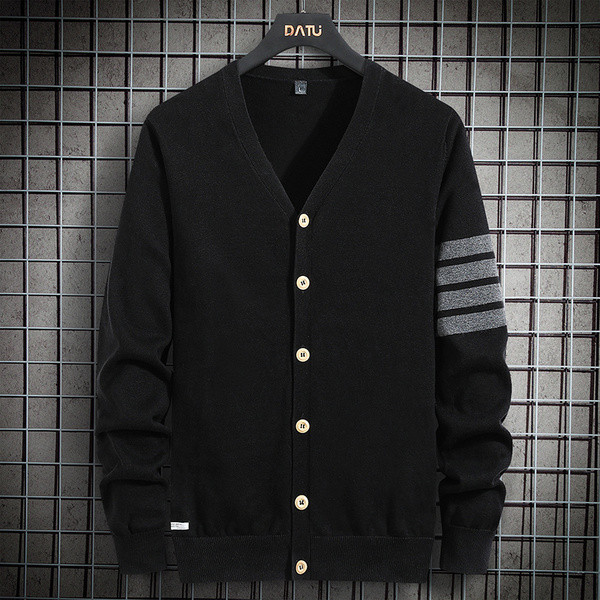 Új modell kötött férfi kardigán spitz nyakkivágással