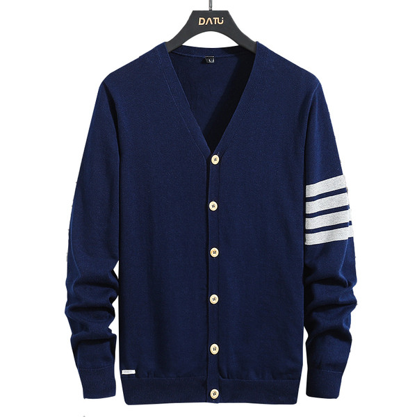 Új modell kötött férfi kardigán spitz nyakkivágással