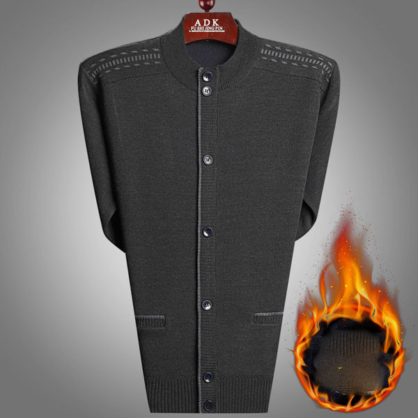 Férfi hétköznapi kardigán zsebekkel és gombokkal