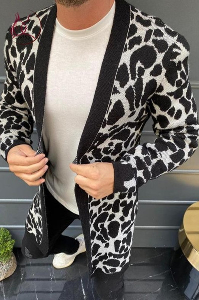 Cardigan lung zilnic pentru bărbați, fără închidere