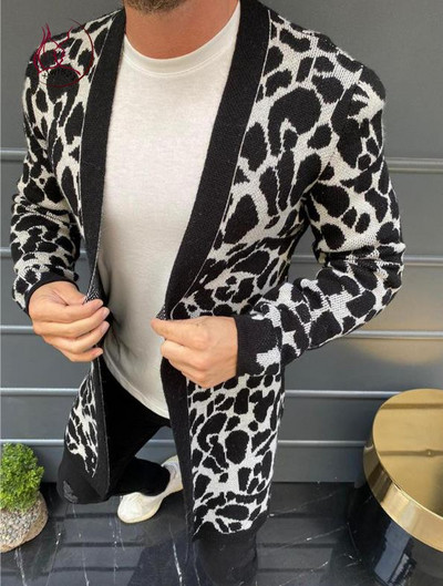 Cardigan lung zilnic pentru bărbați, fără închidere