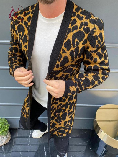 Cardigan lung zilnic pentru bărbați, fără închidere