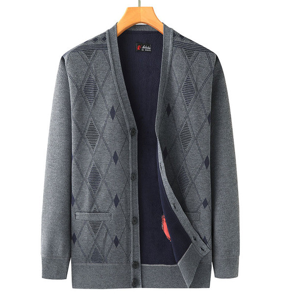 Pleteni muški kardigan s V-izrezom i gumbima