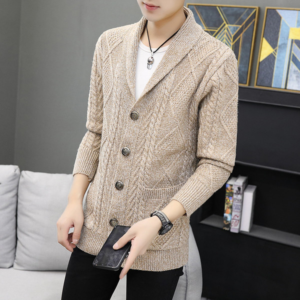 Muški pleteni prsluk s V izrezom i gumbima