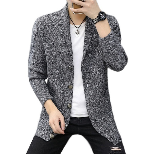 Muški pleteni prsluk s V izrezom i gumbima