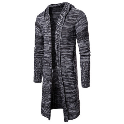 Kötött hosszú kardigán kapucnival