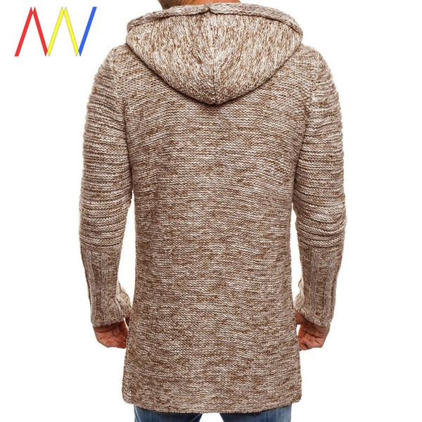 Kötött hosszú kardigán kapucnival