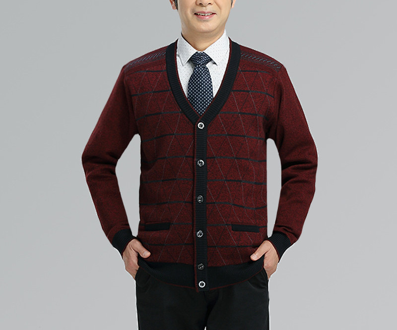 Új modell kötött férfi mellény gombokkal és spitz nyakkivágással