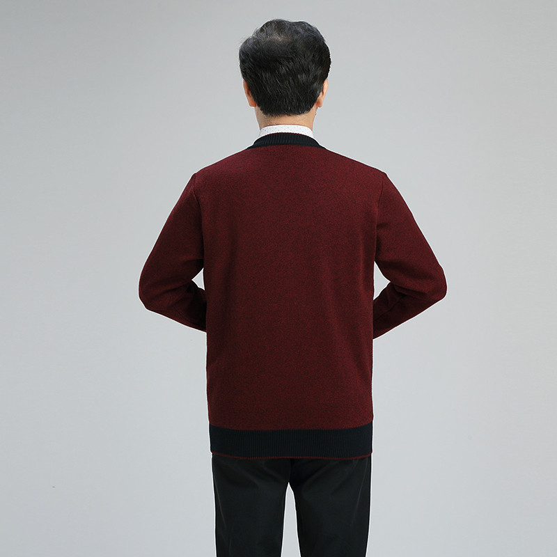 Új modell kötött férfi mellény gombokkal és spitz nyakkivágással