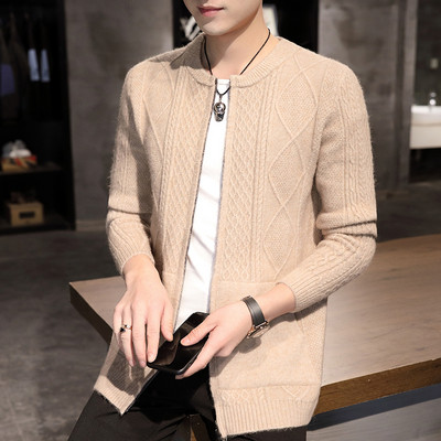 Férfi téli mellény cipzárral és kerek nyakkivágással