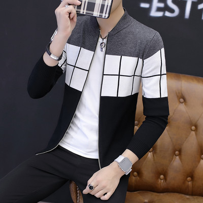 Őszre alkalmas férfi alkalmi mellény cipzárral és ovális nyakkivágással