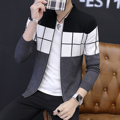 Őszre alkalmas férfi alkalmi mellény cipzárral és ovális nyakkivágással