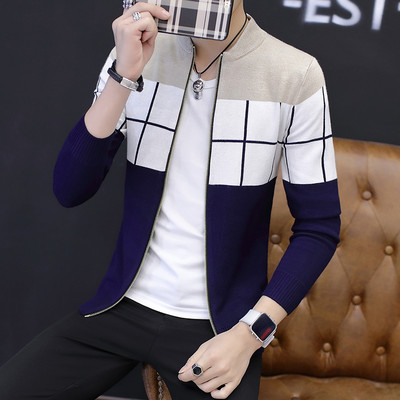 Őszre alkalmas férfi alkalmi mellény cipzárral és ovális nyakkivágással