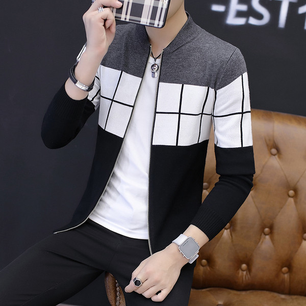 Őszre alkalmas férfi alkalmi mellény cipzárral és ovális nyakkivágással