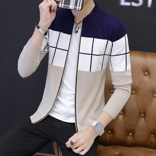 Őszre alkalmas férfi alkalmi mellény cipzárral és ovális nyakkivágással