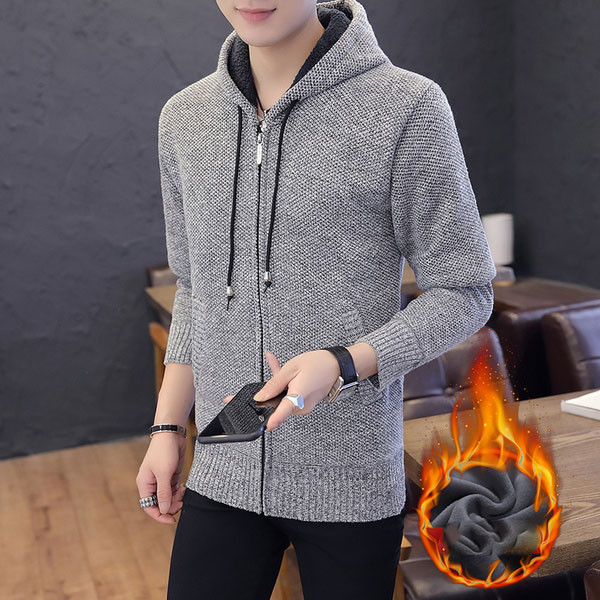 Jelenlegi férfi mellény kapucnival és zsebekkel