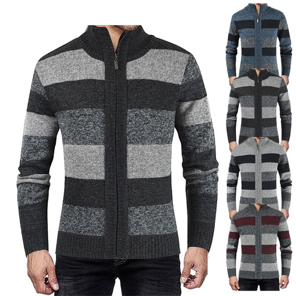 Prugasti muški prsluk s polo ovratnikom i patentnim zatvaračem