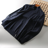 Őszi-téli férfi mellény kék színű cipzárral