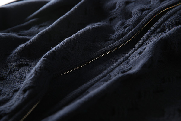 Őszi-téli férfi mellény kék színű cipzárral