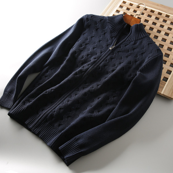 Őszi-téli férfi mellény kék színű cipzárral