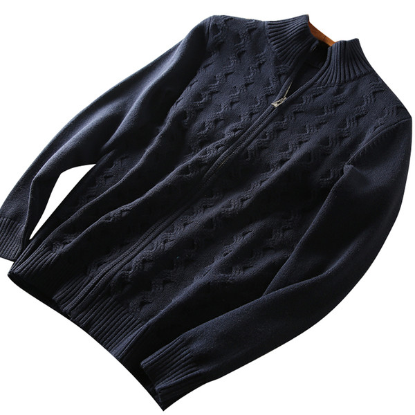 Őszi-téli férfi mellény kék színű cipzárral