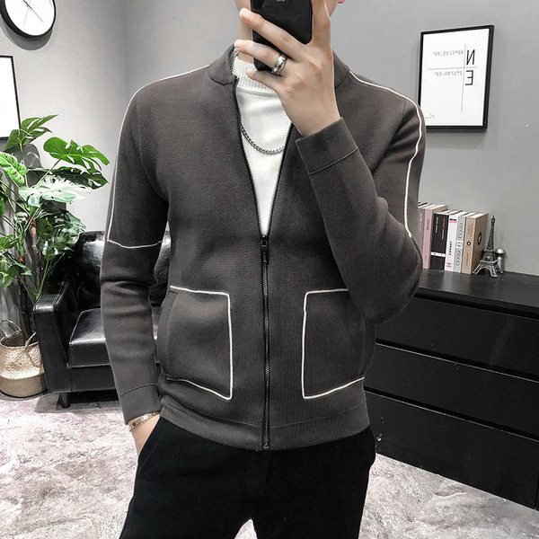 Férfi alkalmi mellény cipzárral és zsebekkel