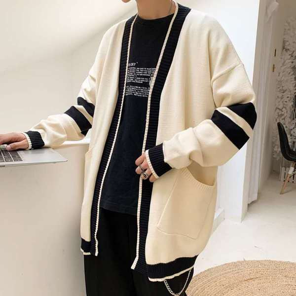 Πλεκτή ανδρική ζακέτα χωρίς φερμουάρ