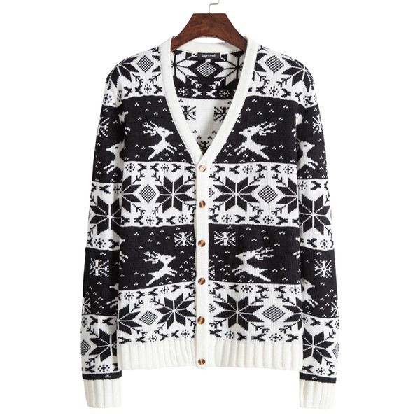 Alkalmi férfi kardigán karácsonyi motívumokkal