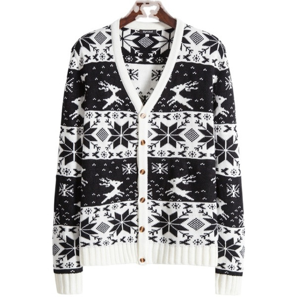 Alkalmi férfi kardigán karácsonyi motívumokkal