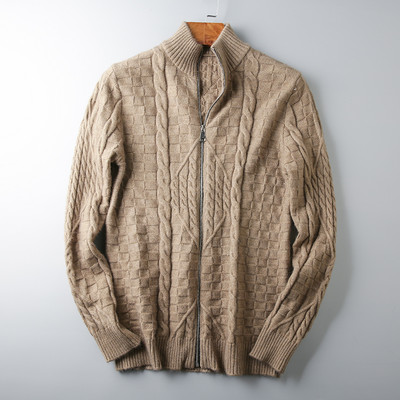 Ανδρική καθημερινή μοντέρνα χειμερινή ζακέτα με φερμουάρ και χαμηλό γιακά