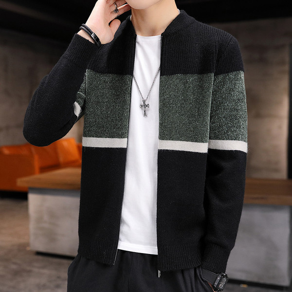 Férfi mellény cipzárral és ovális nyakkivágással