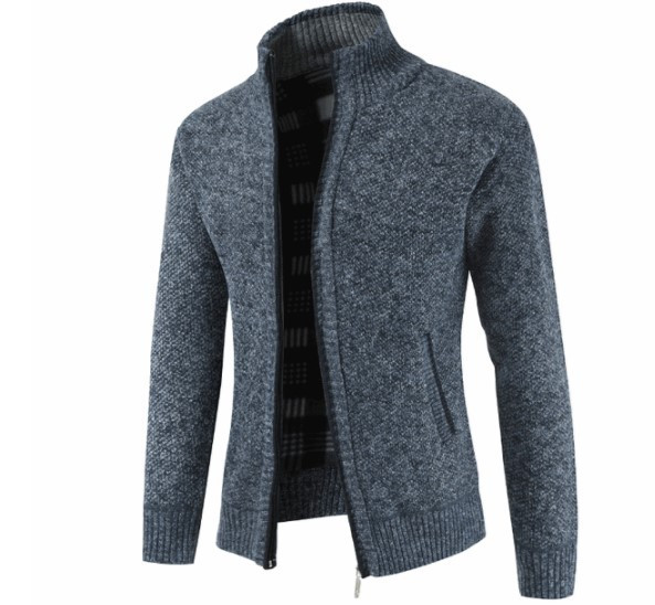 Férfi téli mellény cipzárral és póló magas gallérral