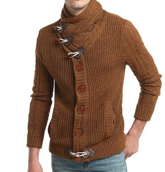 Férfi téli kardigán gombokkal - kötött